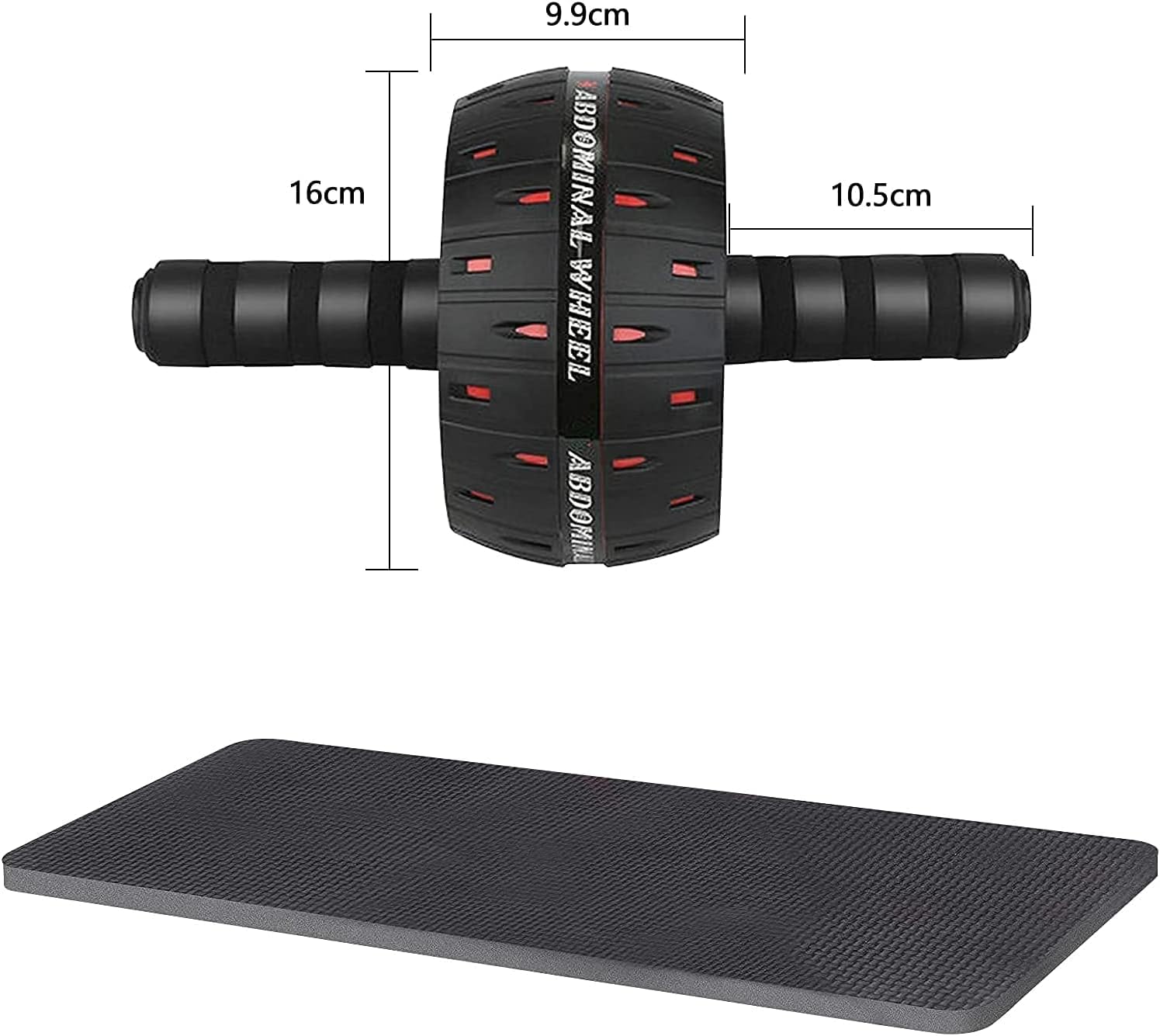 SportQ Abdominal Roller Wheel for Abdominal Muscle Exercise, Core Strength Training, Home Gym Fitness Workout with Knee Pad Accessories ‎SportQ