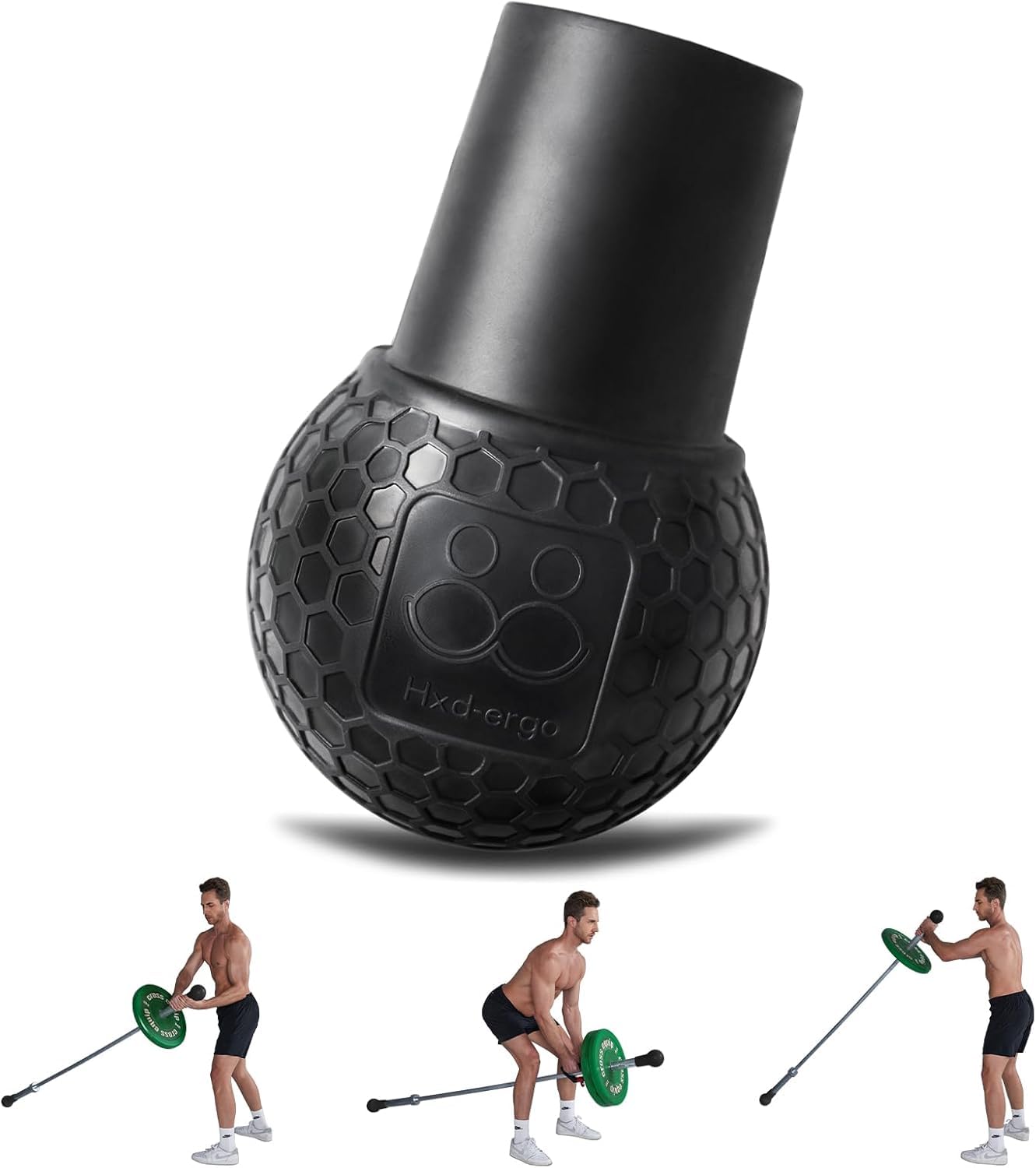 Landmine Workout Bar Attachments, Converts Any Surface Into a Landmine Workout - Press, Rows, Spins, Splits, Squats Natural Rubber - Fits Olympic Bars ‎SportQ