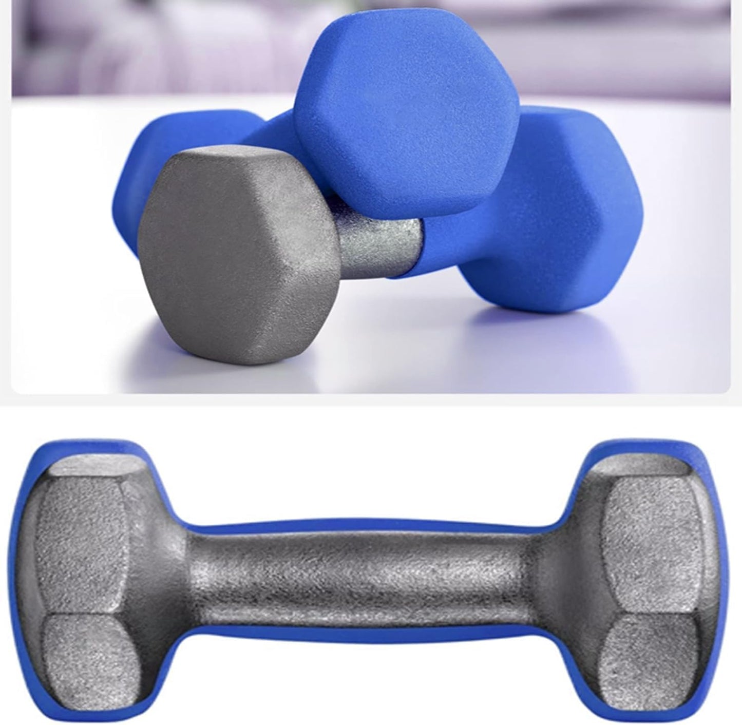SportQ Hex Dumbbell Pair 1 to 5 Kg – Non-Slip & Rustproof Neoprene Coated Hand Weights for Strength Training & Muscle Toning – Suitable for Women, Men, Home, Gym (2 Pack) ‎SportQ
