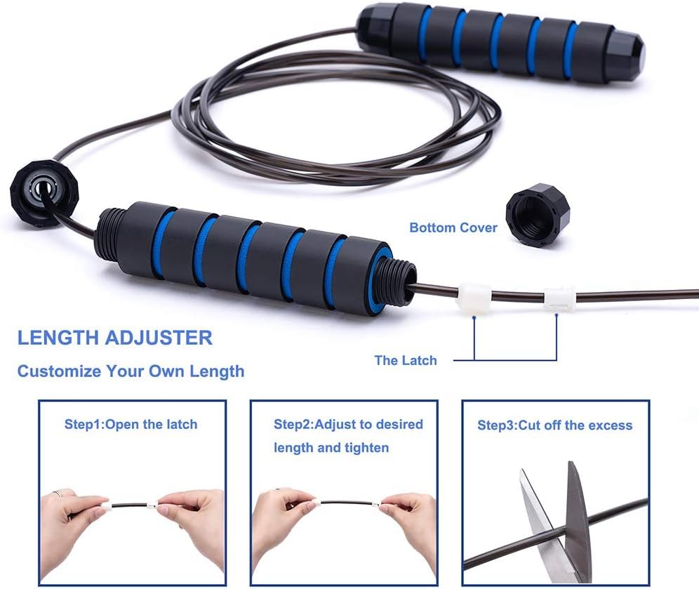 SportQ Master Your Cardio Premium Quality Tangle-Free Skipping Rope for Men, Women and Kids Adjustable Fitness Exercise with Anti-Slip Foam Handles ‎SportQ