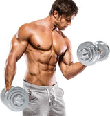 SportQ® 2-in-1 Chrome Steel Adjustable Dumbbell Set with Premium Chrome Carrying Case with Connector Bar - Converts in Seconds from Pair Dumbbell to Bar for Strength Training ‎SportQ