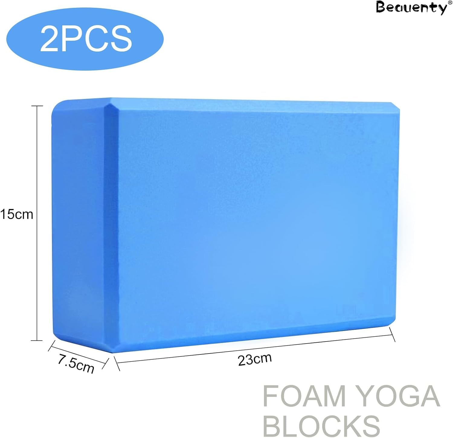SportQ® Yoga Block Block 2 Pcs, High Density EVA Foam Non Slip Yoga Block for Home Gym Improve Stretching for Yoga/Pilates/Fitness SportQ