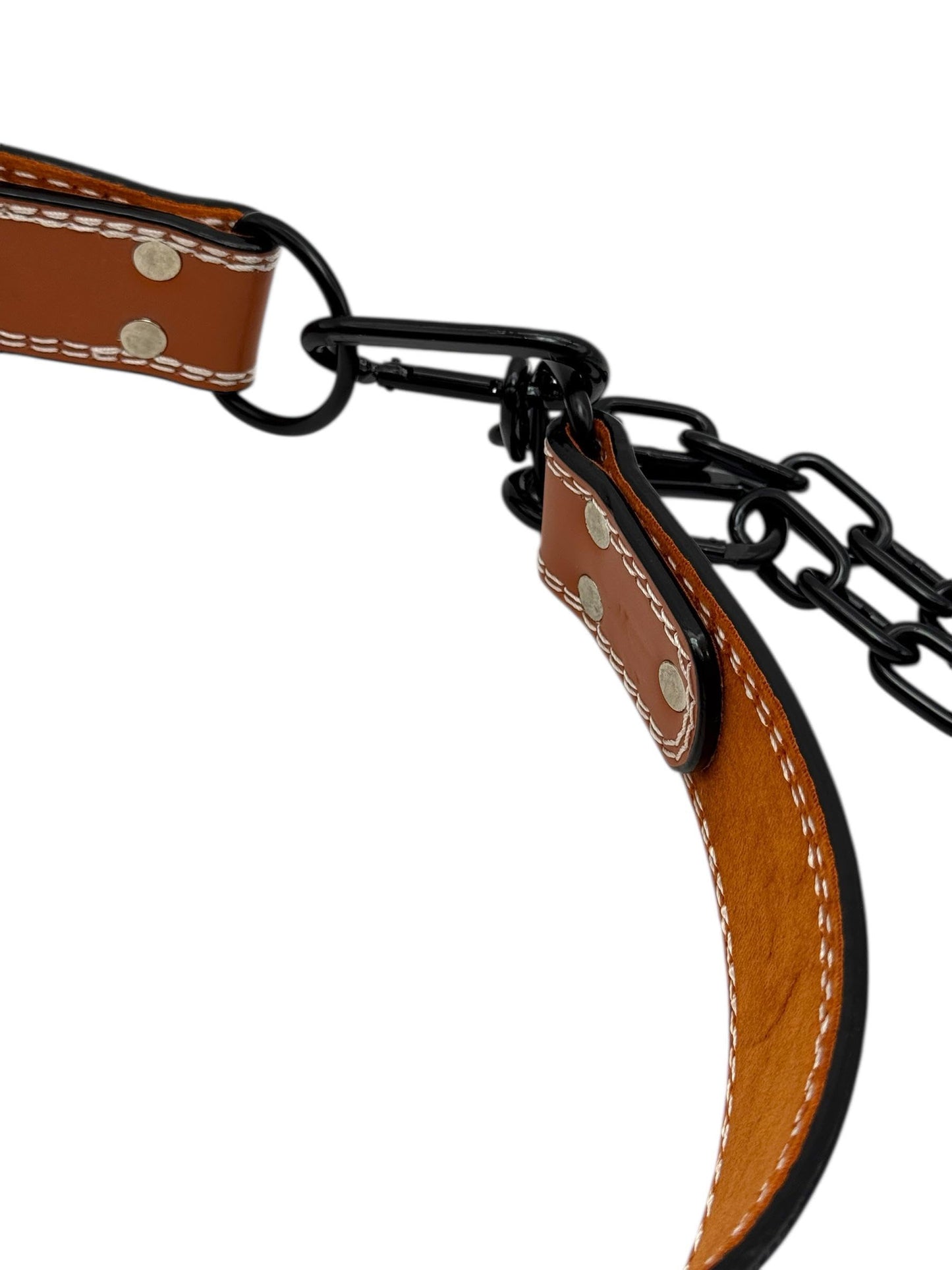 Premium Quality Leather Parallel Belt Designed for Maximum Weight Bearing – Heavy Weight Support for Chin-Ups, Dips, Calistinex – Adjustable Chain for Weights up to 100kg / 220lbs SportQ