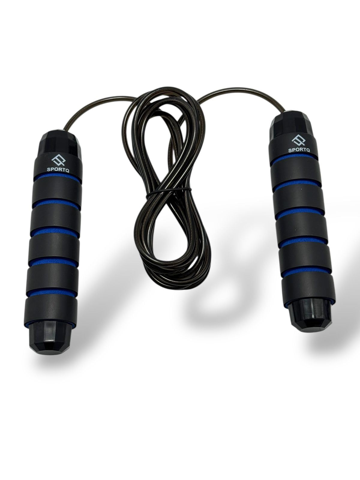 SportQ Master Your Cardio Premium Quality Tangle-Free Skipping Rope for Men, Women and Kids Adjustable Fitness Exercise with Anti-Slip Foam Handles ‎SportQ