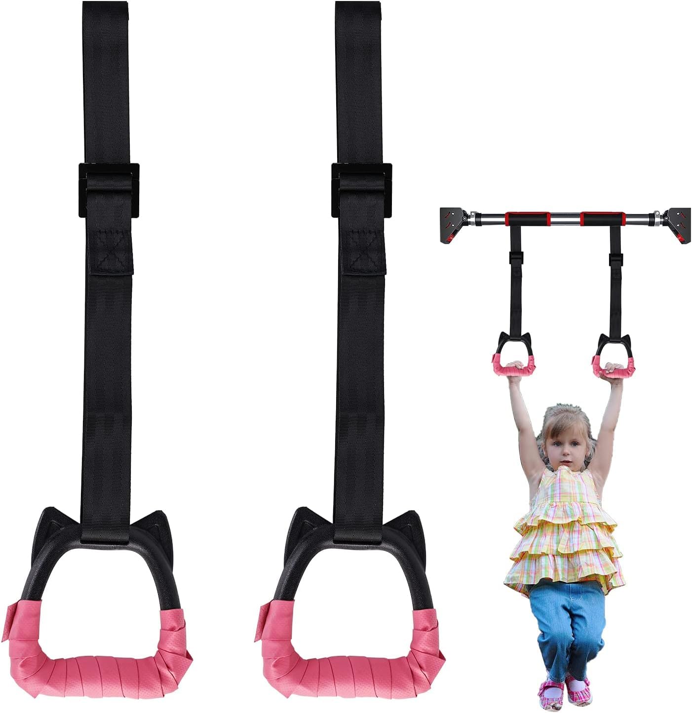 SportQ Gymnastics Rings for Kids, Pull Up Rings for Indoor Gym Ring Exercise, Gymnastics Rings for Kids with Adjustable Straps, Load 100kg ‎SportQ