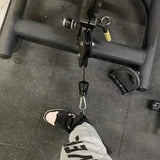Cable machine ankle strap for leg workout on gym flooring, SportQ مصر معدات رياضية
