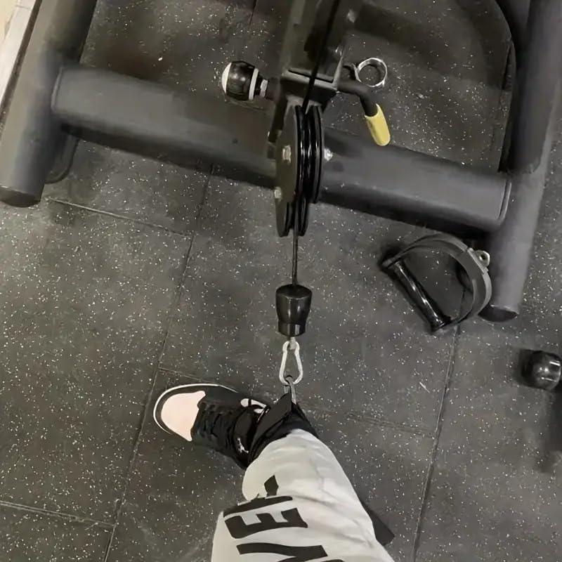 Cable machine ankle strap for leg workout on gym flooring, SportQ مصر معدات رياضية