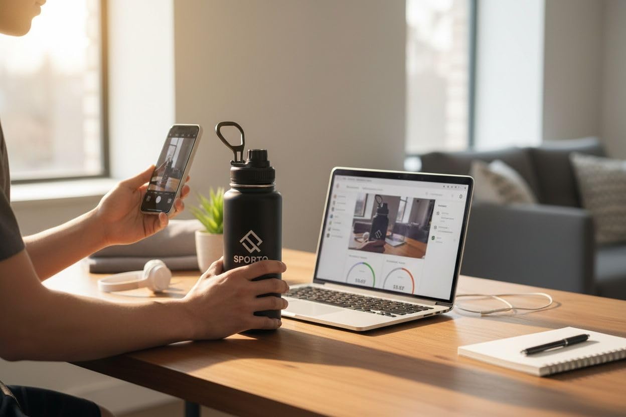 SportQThermal Water Bottle 1000ml SUS304 Stainless Steel – 6 Hours Hot & 12 Hours Cold Insulated – Leak Proof with Strong Handle – Suitable for Gym, Trips, School (Army Green, X-Hydrate) ‎SportQ