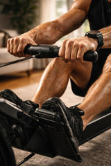 جهاز روينج ماشين Air Rower احترافي بمقاومة هوائية، شاشة رقمية LCD، قابل للطي والتخزين، يتحمل 200 كجم، لياقة وكارديو وتمرين كامل للجسم