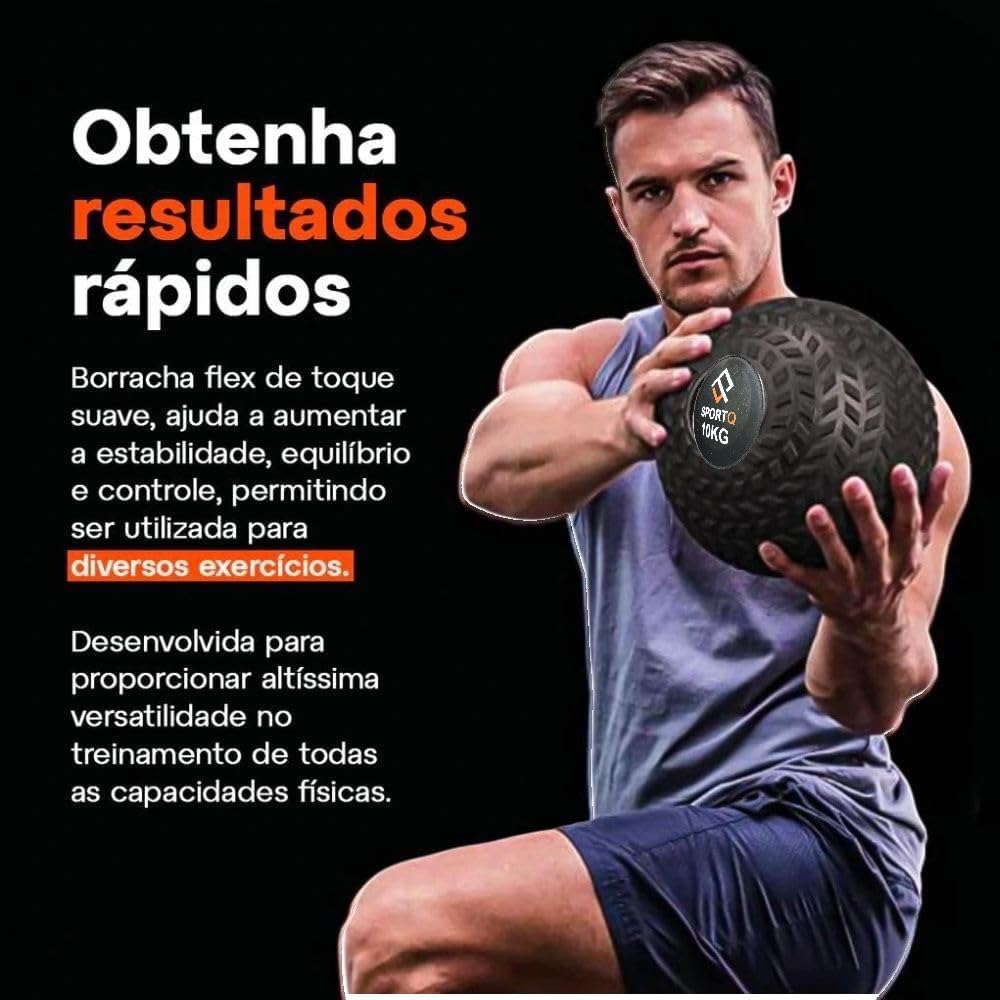 SportQ Premium Dead Bounce Slam Rubber Ball Workout for Strength and Adaptation Training, Core Training, Squats, Lunges, Plyometric Ball with Grooved Surface, Versatile ‎SportQ