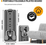 SportQ Multifunctional Pilates Board Foldable Home Gym Abdominal Waist Trainer Strengthening Arms Legs Full Resistance Plate + Handles + Tension Bands Suitable for Women Men Easy Storage ‎SportQ
