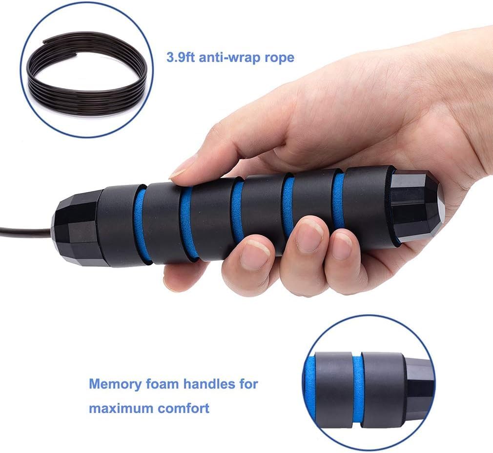 SportQ Master Your Cardio Premium Quality Tangle-Free Skipping Rope for Men, Women and Kids Adjustable Fitness Exercise with Anti-Slip Foam Handles ‎SportQ
