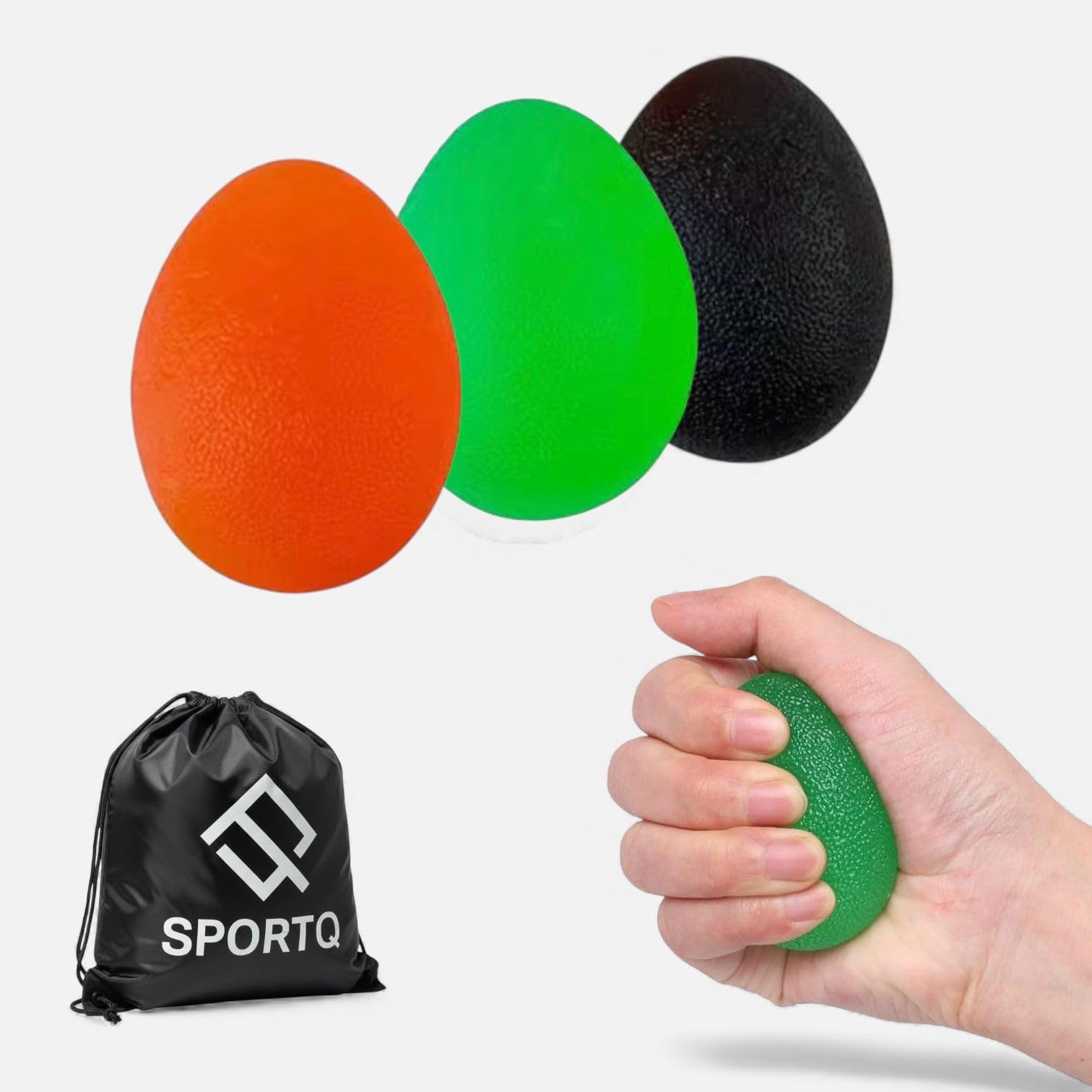 Hand Grip Strength Training Ball 3 Pack, Stress Relief Ball for Adults and Kids, Hand Grip Recovery Equipment for Wrist, Finger Resistance Exercise Ball SportQ