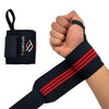 رباط معصم قابل للتمدد فائق القوة من سبورت كيو®️مع حلقة إبهام معززة وشريط فيلكرو - أربطة رفع لدعم المعصم أثناء رفع الاثقال ورياضات كمال الأجسام وتدريب القوة