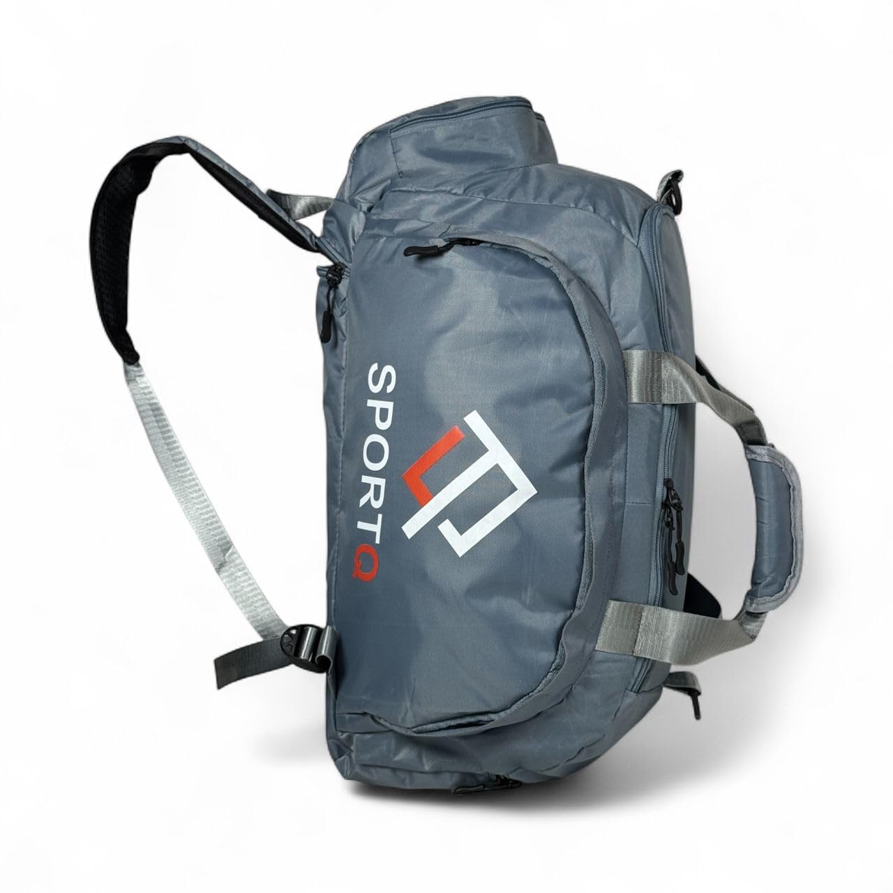 SportQ Multifunctional Sports Bag – Gym & Travel Bag, Lightweight and Practical Large Size for Carrying Clothes, Shoes & Accessories – Your Perfect Friend for Workouts and Trips (Grey) SportQ