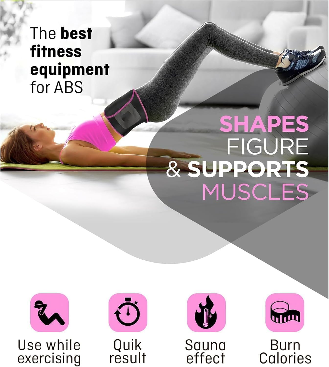 SportQ Slimming Belt for Men & Women Made with Premium Quality Neoprene – Helps Burn Fat & Increase Sweat During Workout – Prevents Odor Clumping After Workout Abdomen & Waist SportQ