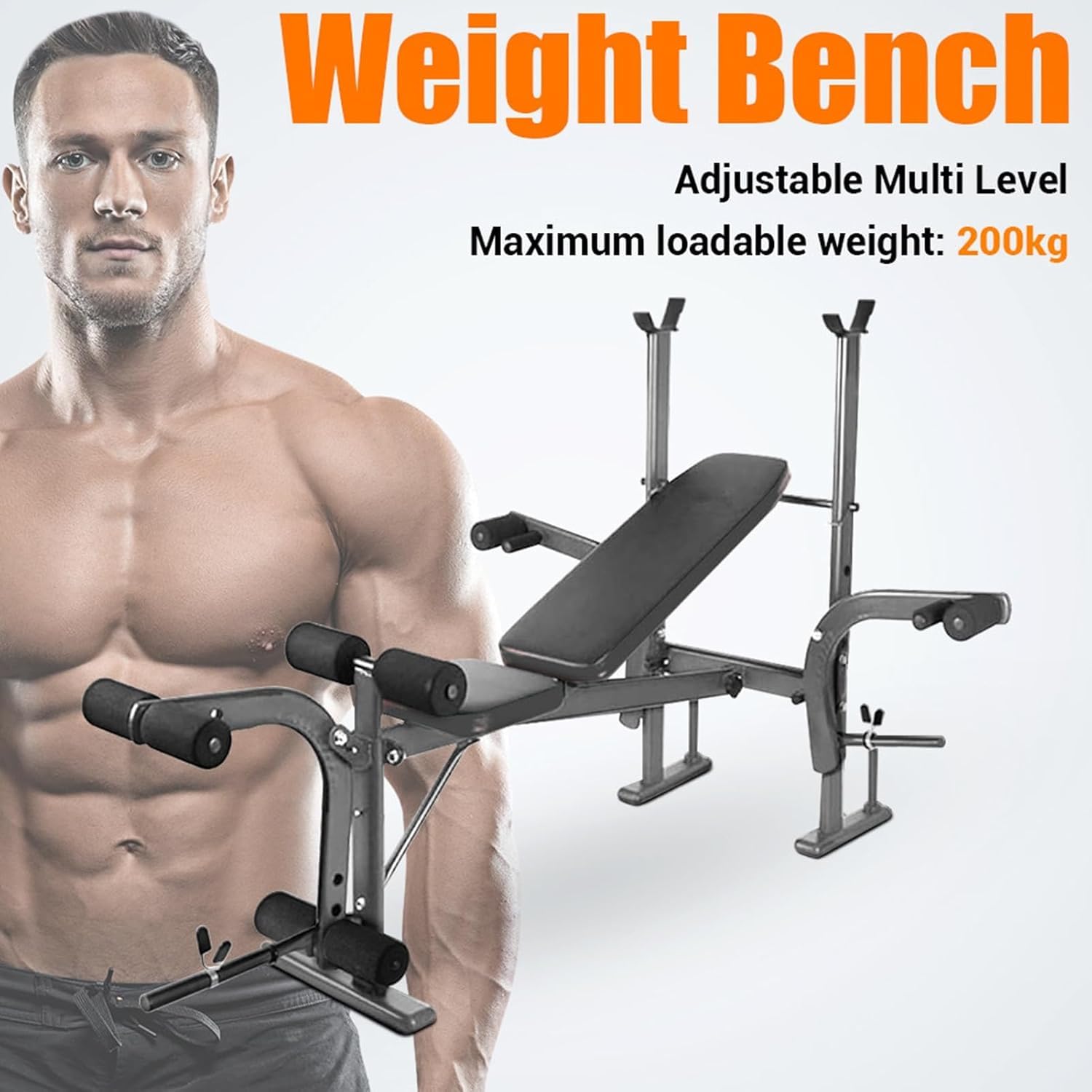 Multifunctional Weight Bench & Bench for Workout – Adjustable Exercise Bench for Home Gym, Chest Shoulder Legs Bodybuilding Workout (Without Barbell & Barbell) ‎SportQ