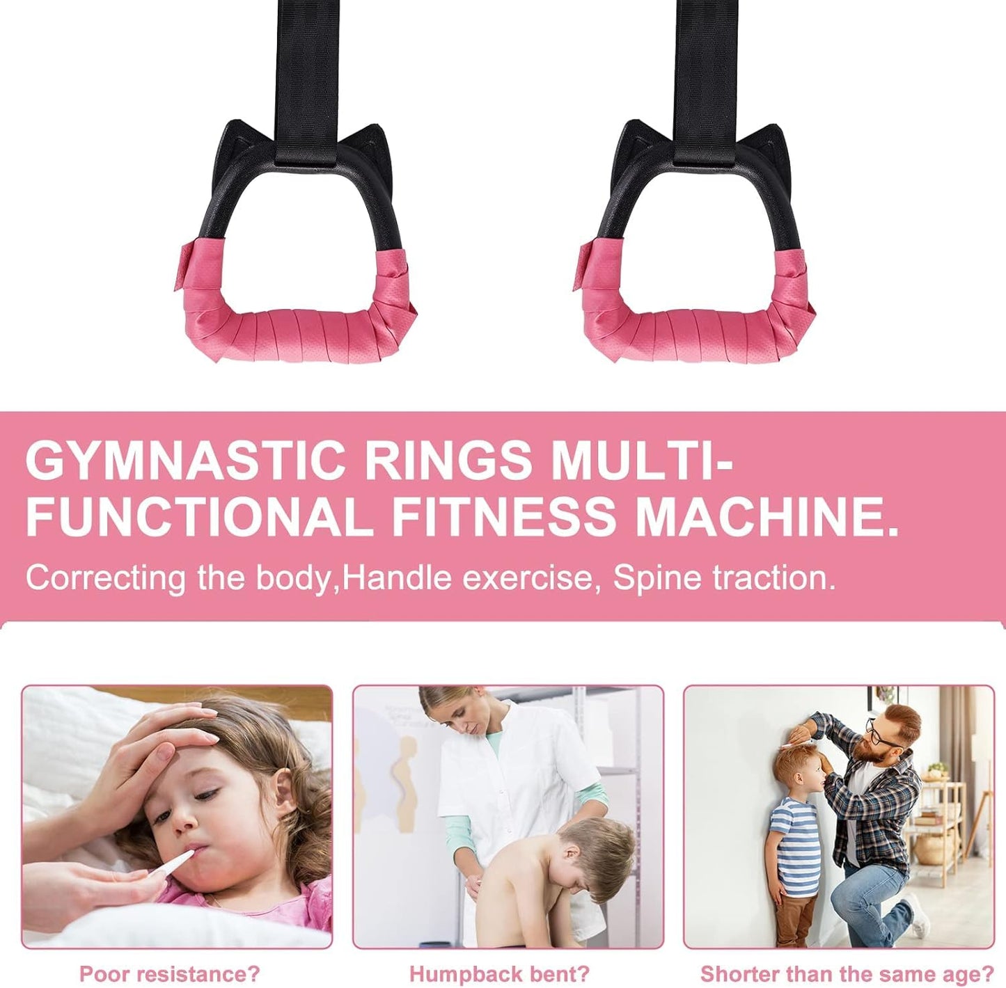 SportQ Gymnastics Rings for Kids, Pull Up Rings for Indoor Gym Ring Exercise, Gymnastics Rings for Kids with Adjustable Straps, Load 100kg ‎SportQ