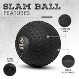 SportQ Premium Dead Bounce Slam Rubber Ball Workout for Strength and Adaptation Training, Core Training, Squats, Lunges, Plyometric Ball with Grooved Surface, Versatile ‎SportQ
