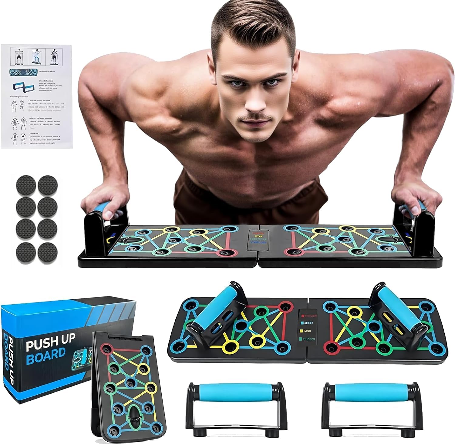 SportQ Multifunctional Folding Push Up Board, Professional Chest Muscle Exercise Equipment with Strength Training Arm, Suitable for Home Gym and Suitable for Both Men and Women ‎SportQ