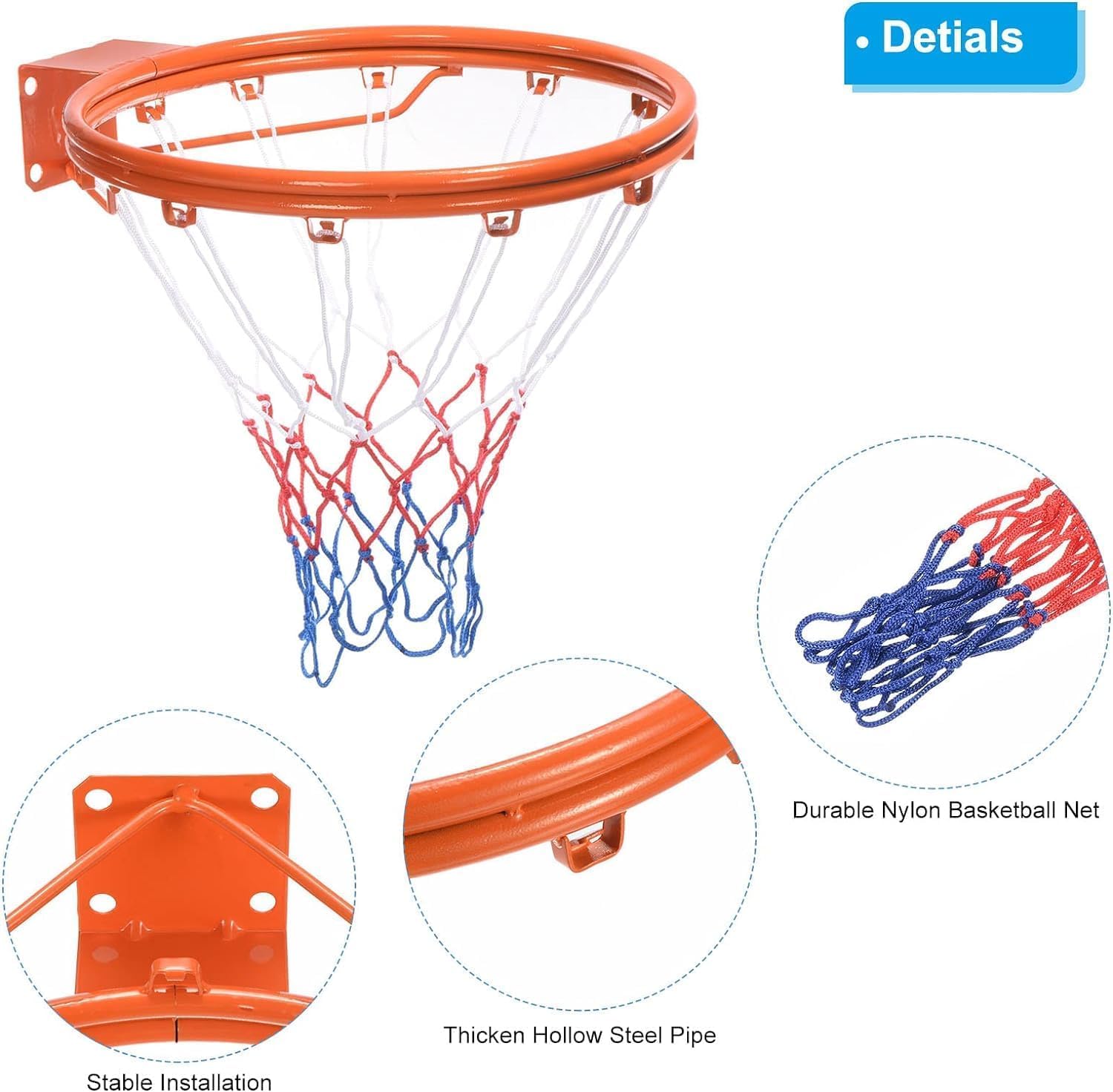 SportQWall Mounted Basketball Hoop, Double Design for Extra Endurance for Indoor & Outdoor, Elevate Your Performance with Double Professional Basketball Hoop, 45 cm SportQ