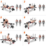 Multifunctional Weight Bench & Bench for Workout – Adjustable Exercise Bench for Home Gym, Chest Shoulder Legs Bodybuilding Workout (Without Barbell & Barbell) ‎SportQ