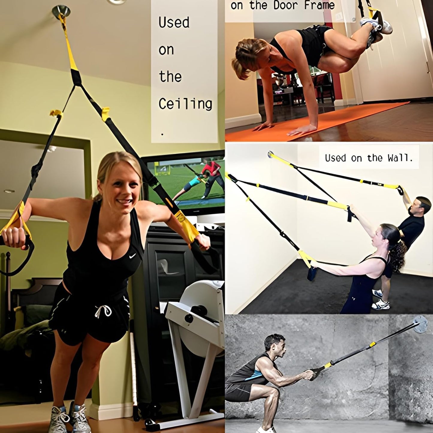 SportQ X-Mount for TRX and Sports Bands – Strong Iron with 4 Mounting Screws – Wall or Ceiling Mount – Heavy Loads, Resistance Workouts, Aerial Yoga ‎SportQ