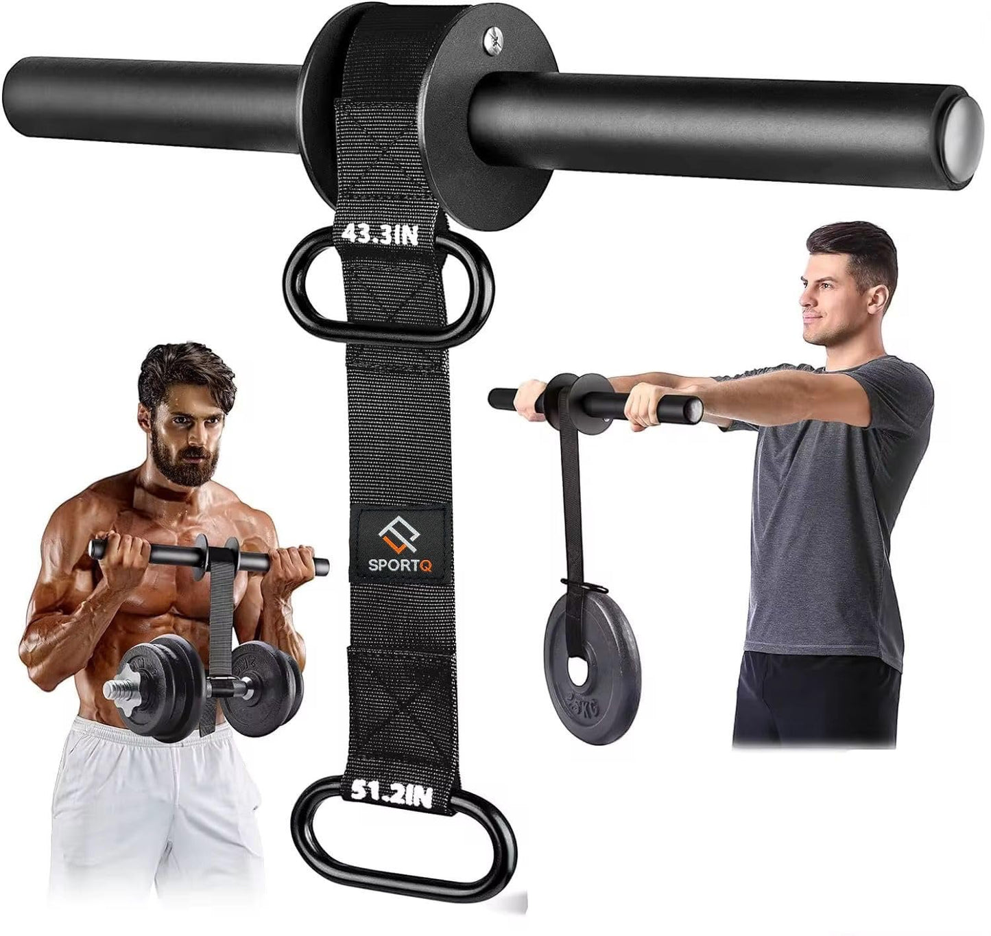 SportQ Forearm & Wrist Strengthener - Metal Roller with Adjustable Nylon Strap to Improve Arm Strength, Wrist & Forearm Exercise, Grip & Flexibility – Suitable for Dumbbells & Weights ‎SportQ