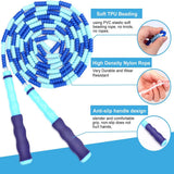 SportQ 230cm Colorful Beads Skipping Rope – Comfortable Non-Slip Handles, Durable Nylon Rope for Training and Fitness for Kids and Adults ‎SportQ