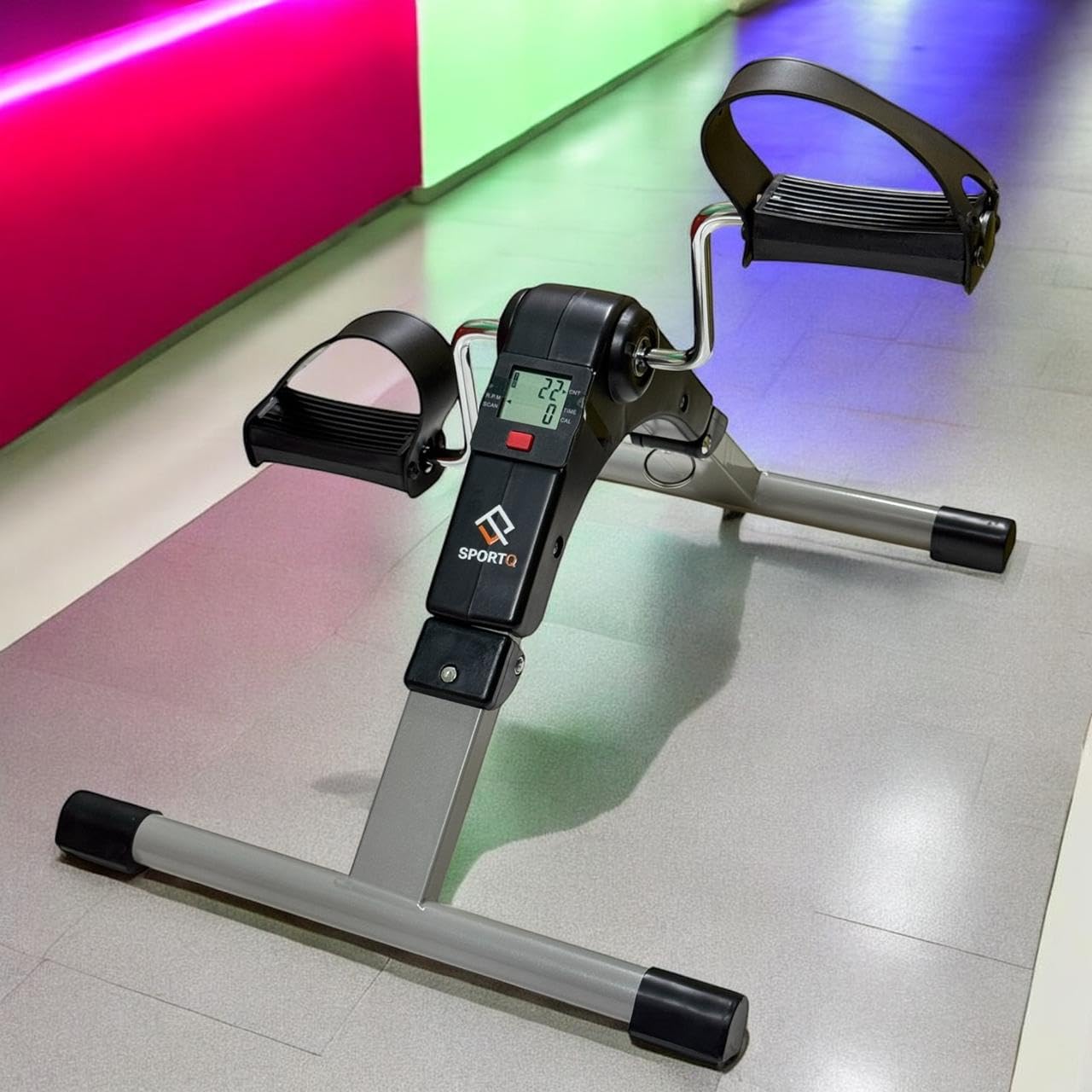 SportQ️ Foldable Pedal Exerciser, Mini Under Desk Exercise Bike Portable Foot and Hand Exerciser, Arm and Leg Exercise Machine with LCD Display for Light Leg and Arm Exercise, Physical Therapy at Home ‎SportQ