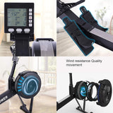 جهاز روينج ماشين Air Rower احترافي بمقاومة هوائية، شاشة رقمية LCD، قابل للطي والتخزين، يتحمل 200 كجم، لياقة وكارديو وتمرين كامل للجسم