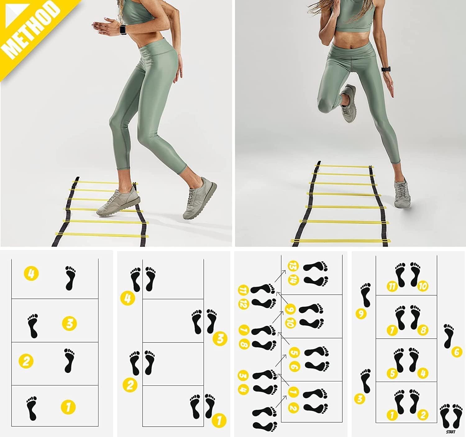 SportQ 12 Training Speed Ladder 6M with Carry Bag for Soccer Ball Speed Training Exercise Fitness ‎SportQ
