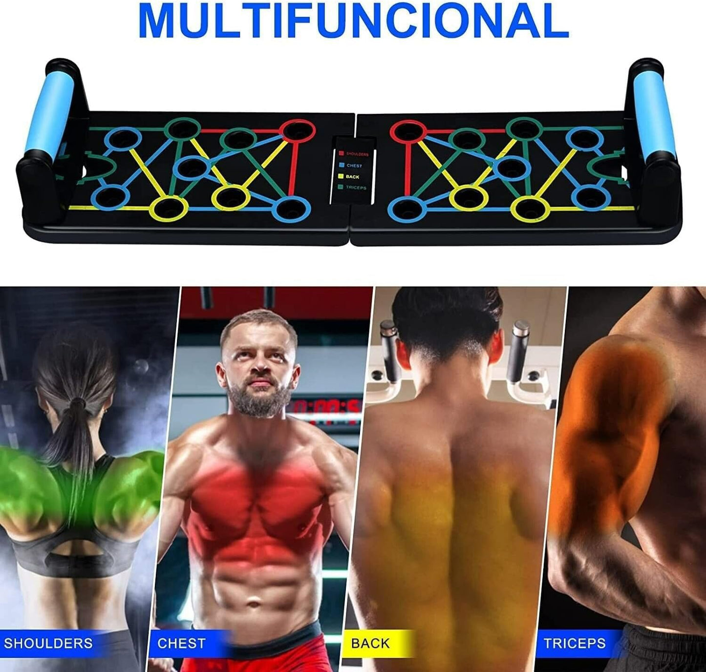 SportQ Multifunctional Folding Push Up Board, Professional Chest Muscle Exercise Equipment with Strength Training Arm, Suitable for Home Gym and Suitable for Both Men and Women ‎SportQ