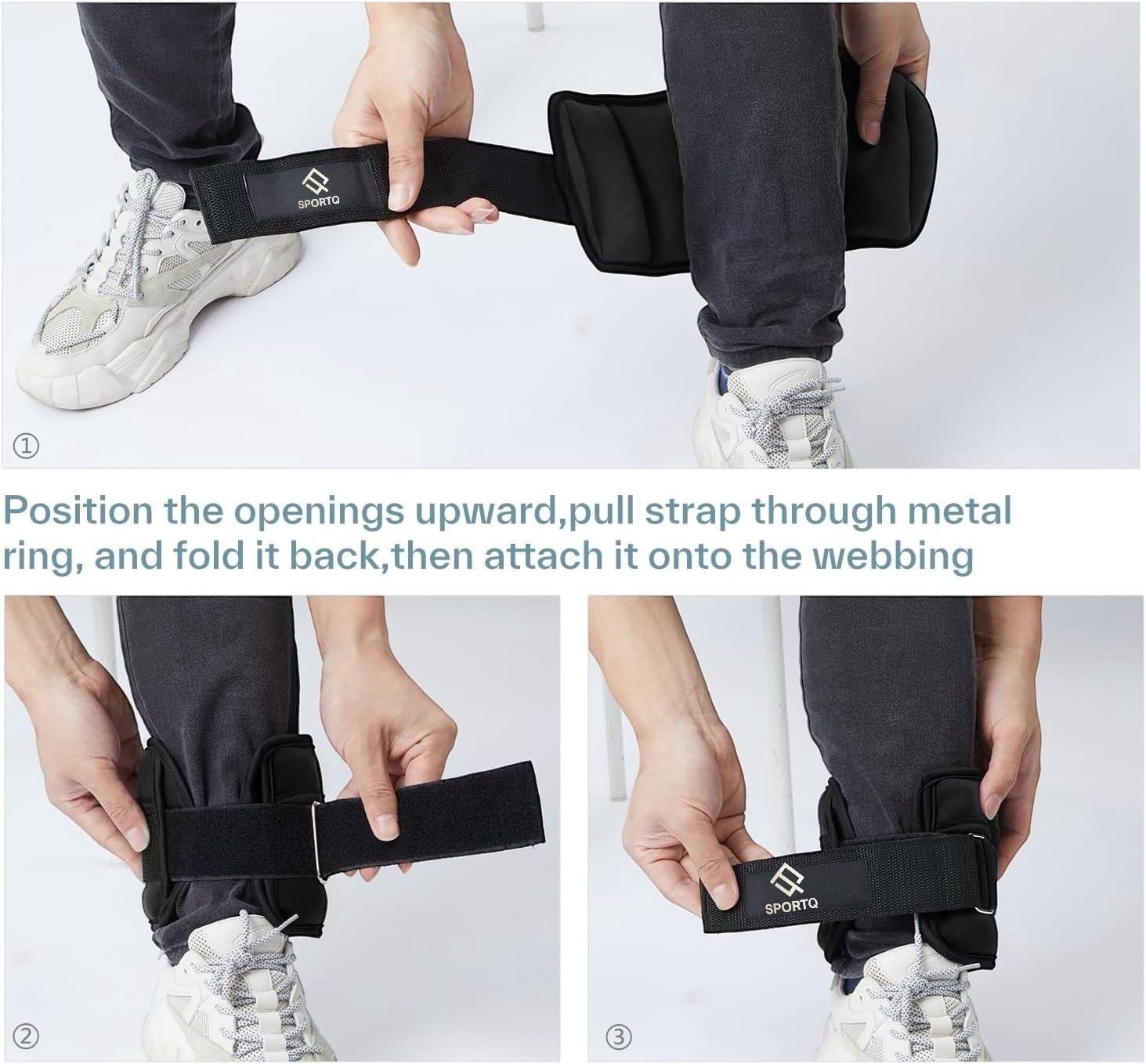 SportQ 2 Pack Wrist and Ankle Weights Adjustable Weight with Bags – Soft & Comfortable Material, Strong, Suitable for Running, Yoga, Physical Therapy, Strength Training for Men & Women ‎SportQ