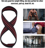 SportQWeight Lifting Grips with Wrist Straps, Strong and Durable 8 Shape Lifting Straps for Men and Women Suitable for Strength Training, 2 Pack, Tensioner SportQ