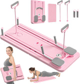 SportQ Multifunctional Pilates Board Foldable Home Gym Abdominal Waist Trainer Strengthening Arms Legs Full Resistance Plate + Handles + Tension Bands Suitable for Women Men Easy Storage