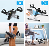 SportQ️ Foldable Pedal Exerciser, Mini Under Desk Exercise Bike Portable Foot and Hand Exerciser, Arm and Leg Exercise Machine with LCD Display for Light Leg and Arm Exercise, Physical Therapy at Home ‎SportQ