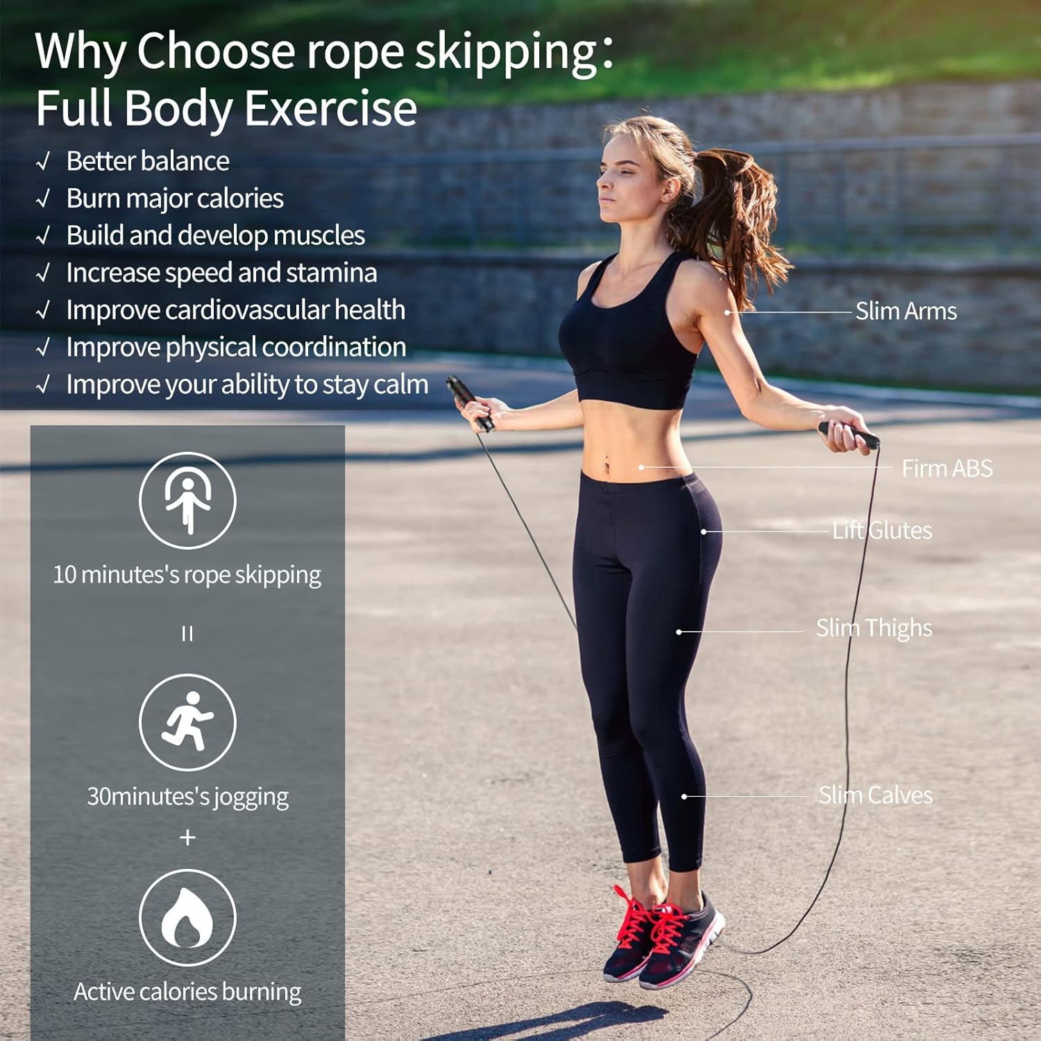 SportQ Master Your Cardio Premium Quality Tangle-Free Skipping Rope for Men, Women and Kids Adjustable Fitness Exercise with Anti-Slip Foam Handles ‎SportQ