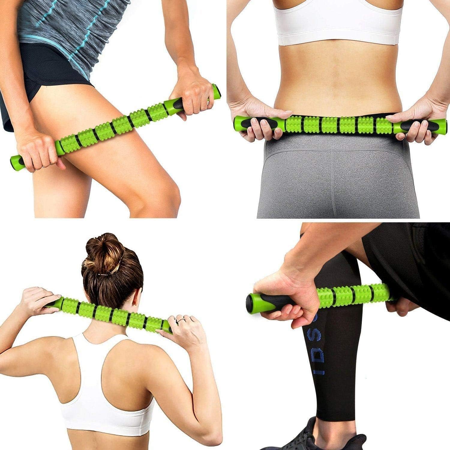 SportQ 5 in 1 Massage Roller Set for Sports & Recovery – Muscle Massage Foam Roller with Massage Stick, 2 Balls, Carry Bag, Ideal for Gym, Yoga, Physical Therapy (Black) ‎SportQ