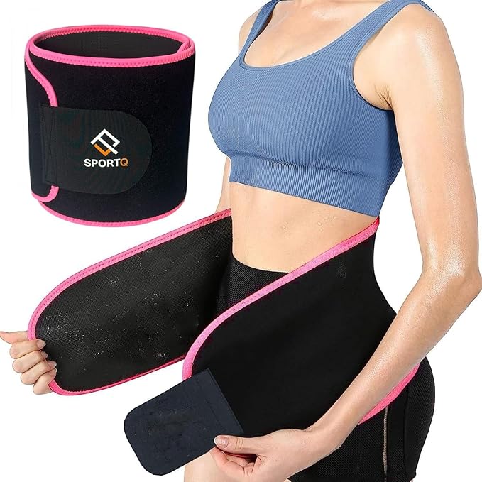SportQ Slimming Belt for Men & Women Made with Premium Quality Neoprene – Helps Burn Fat & Increase Sweat During Workout – Prevents Odor Clumping After Workout Abdomen & Waist SportQ