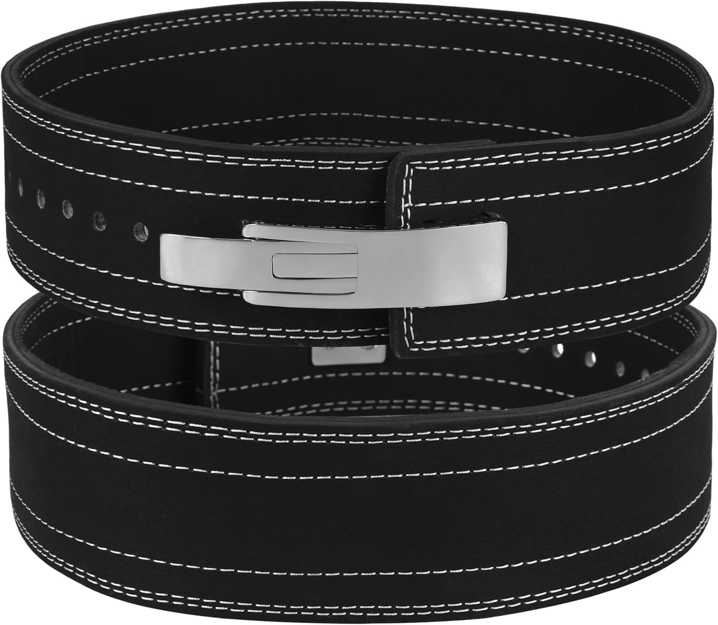 Weightlifting Belt for Men and Women 10mm Thick Leather IPF Weight Lifting Belt Ideal for Gym Belts, Training, Weightlifting, Bodybuilding, Squats, Deadlifts ‎SportQ