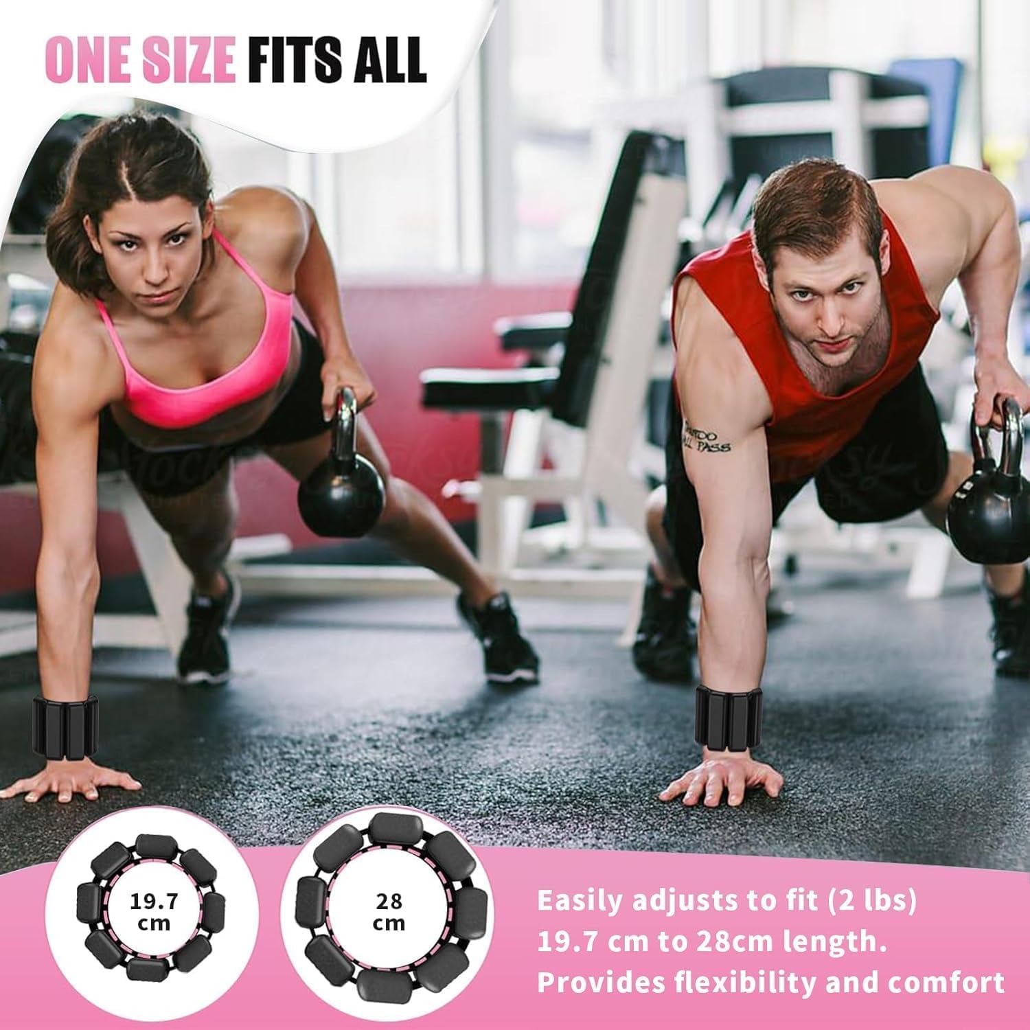 Adjustable Pilates Rings Set for Men and Women, Strong Arm and Leg Weights Wearable 2 Pack (0.5 lb Each) for Walking, Yoga, Dance, Bar, Gym, Pilates, Walking ‎SportQ