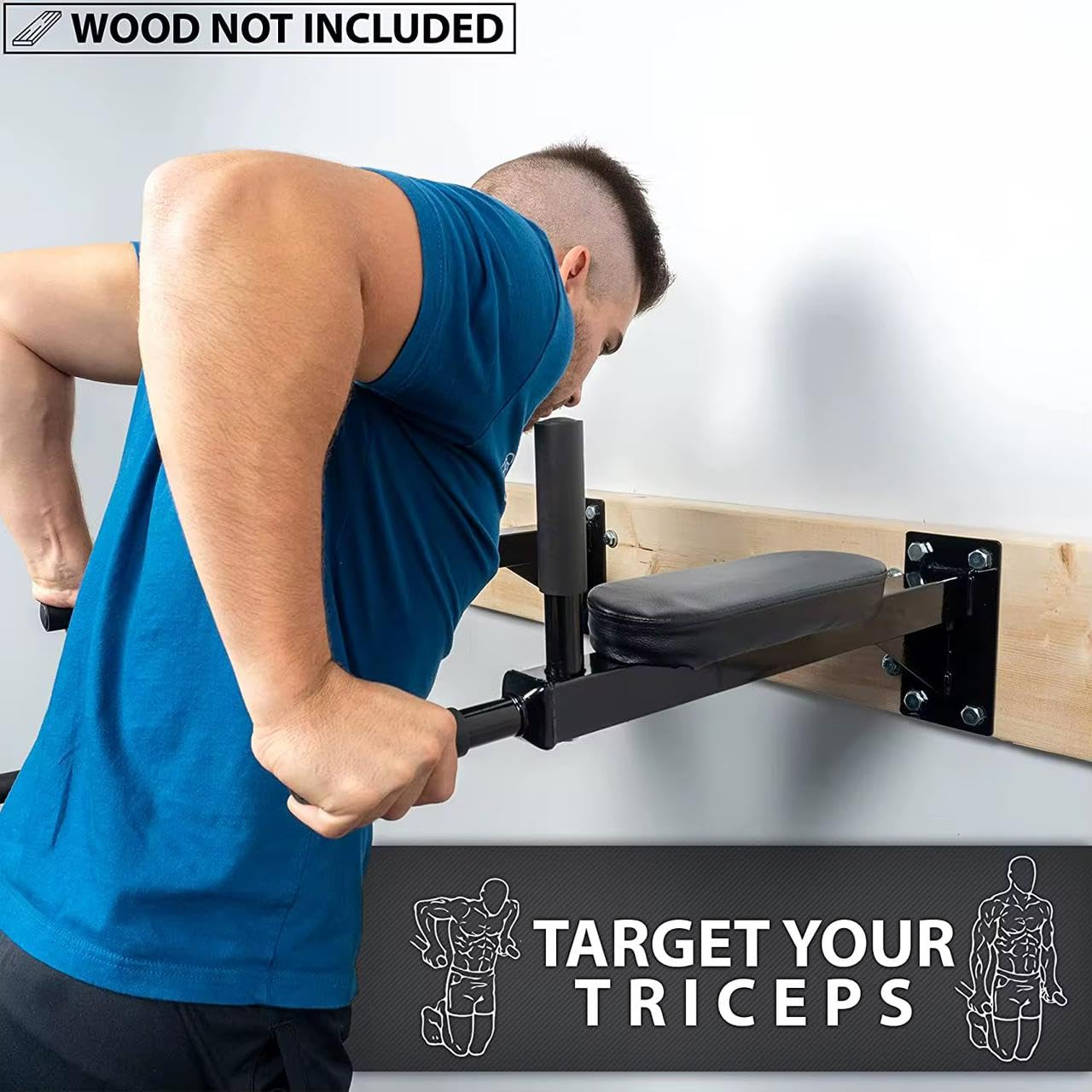 Heavy Wall Dips – Chest Wall Parallel for Triceps, Core Muscles | 180kg Steel Design with Padded Armrests & Multiple Handles | Home Gym Equipment SportQ