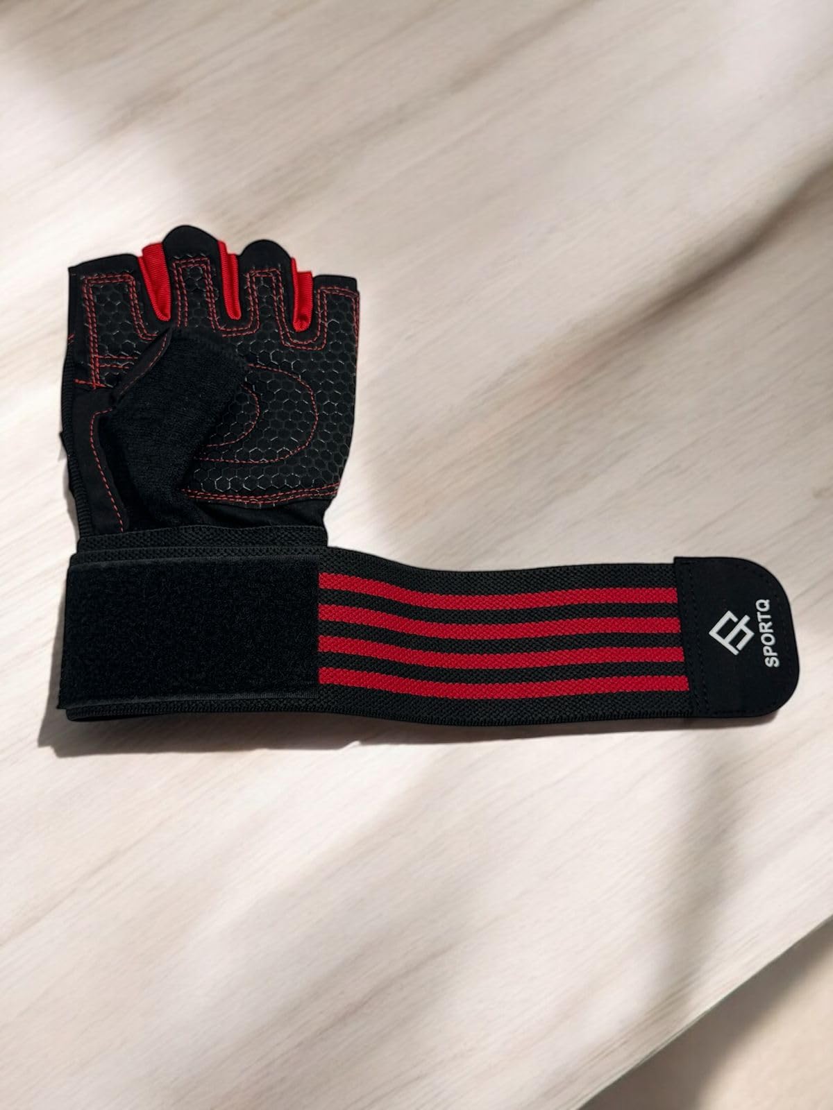 SportQ® Workout Gloves Weight Lifting Gloves with Wrist Wraps for Gym Training Support, Fitness, Hanging & Pull Ups, Breathable, Full Palm Protection SportQ
