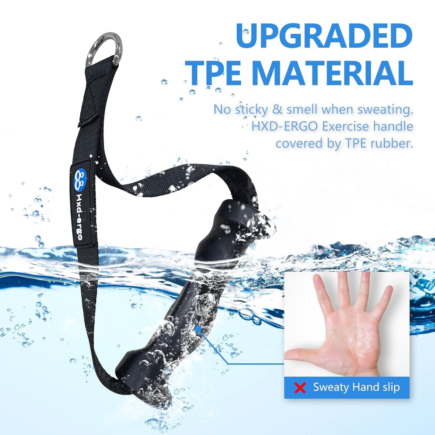 SportQ® Ergonomic Resistance Band Handles – Non-Slip TPE Grip + Heavy-Duty Straps + 2 Hooks+ Carry Bag Visit the Qshop Store