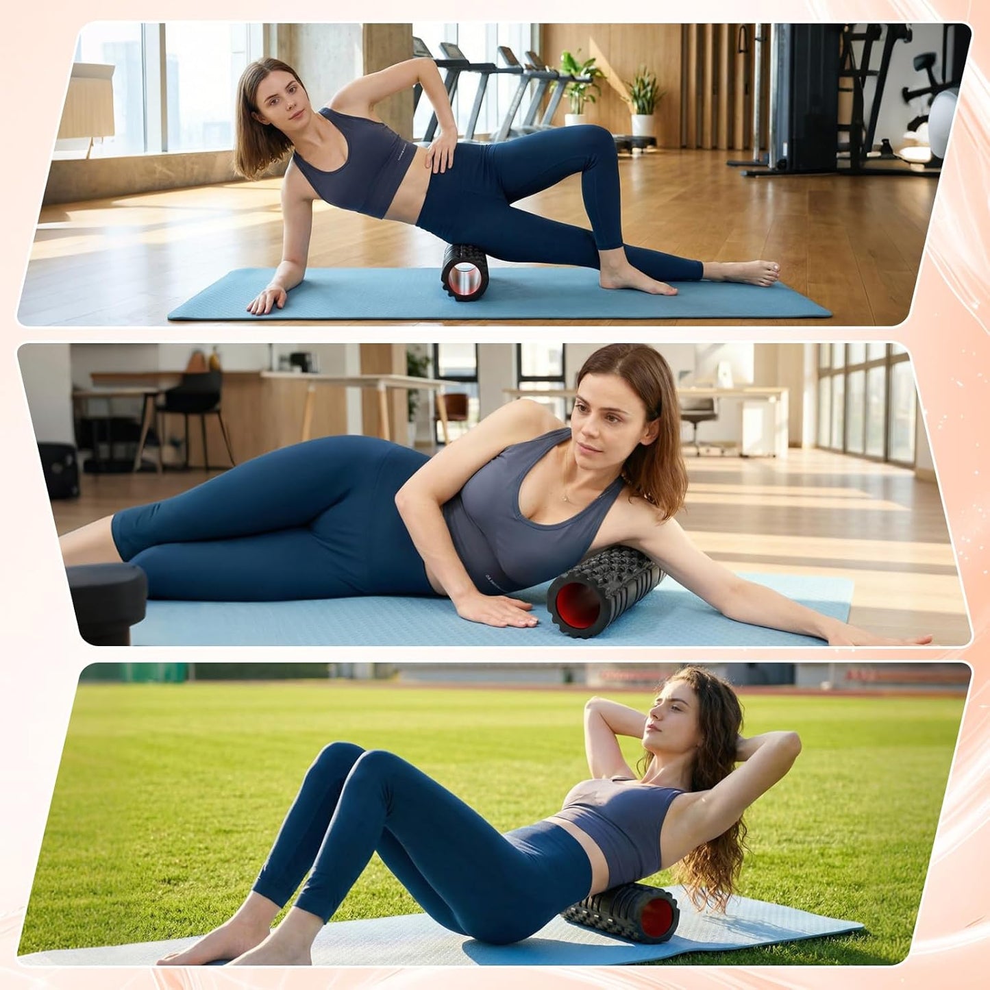 اسطوانة فوم من سبورت كيو®️ اسطوانة فوم للياقة البدنية، اسطوانة تدليك العضلات العميقة وتدليك العضلات خفيفة الوزن لليوجا والبيلاتس لاسترخاء العضلات، تمارين التوازن،العلاج الطبيعي تخفيف الالام