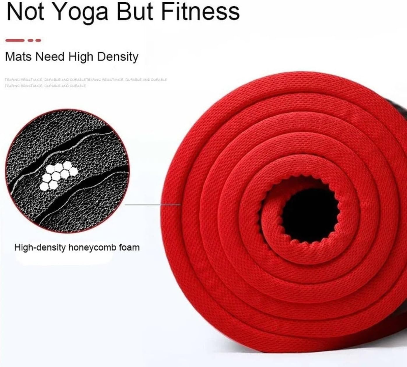 SportQ Yoga Mat Non Slip Eco Friendly NBR Material 10mm Thick High Density Anti-Tear Pilates Mat with Carrying Strap for Yoga, Pilates, Gymnastics - 183cm x 63cm x 1cm ‎SportQ
