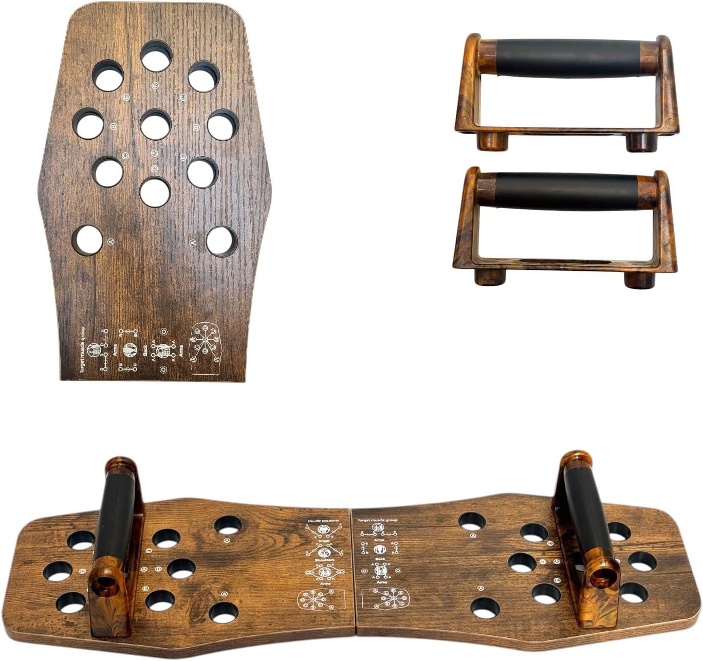 لوح تمارين بوش اب احترافي قابل للطي – Push Up Board متعدد الوضعيات لتقوية الصدر والكتف والذراع – تصميم خشب قوي مع قاعدة مانعة للانزلاق – جهاز تمارين منزلية كامل