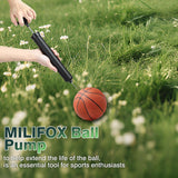 SportQ Premium Portable Ball Pump – High Pressure Hand Air Pump with Flexible Hose & Multiple Nozzles for Inflating Football, Basketball, Volleyball, Balloons, Floats – Compact Portable Size SportQ