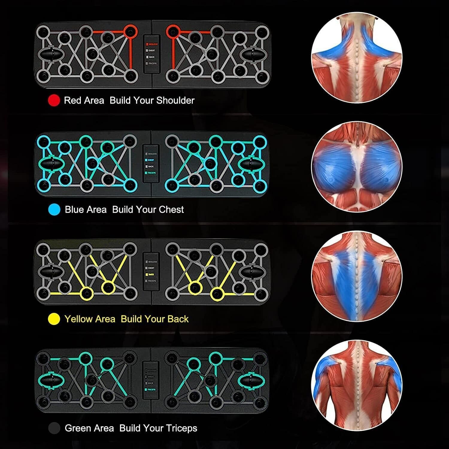 SportQ Multifunctional Folding Push Up Board, Professional Chest Muscle Exercise Equipment with Strength Training Arm, Suitable for Home Gym and Suitable for Both Men and Women ‎SportQ